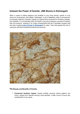 unleash the power of granite jsb stonex