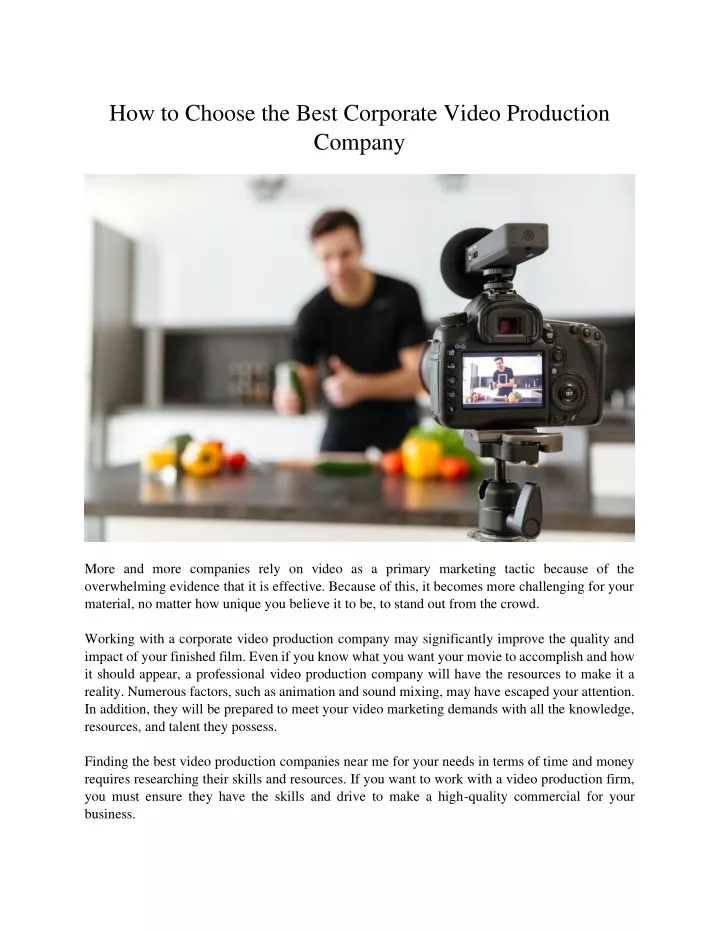 how to choose the best corporate video production