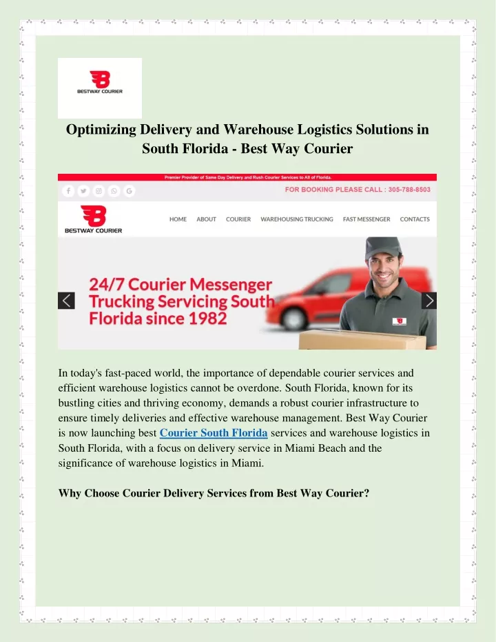 optimizing delivery and warehouse logistics