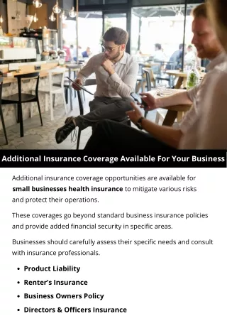 Additional Insurance Coverage Available For Your Business