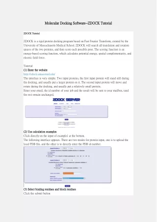 ZDOCK Tutorial