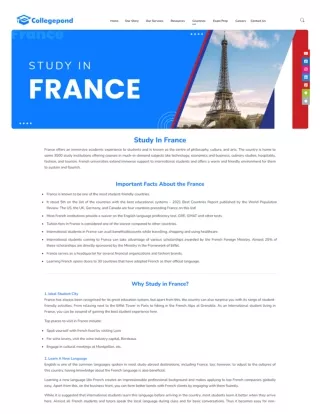 Study in France Colleges, Fees, Cost, Scholarships and VISA