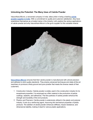 unlocking the potential the many uses of calcite