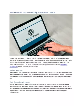 best practices for customizing wordpress themes