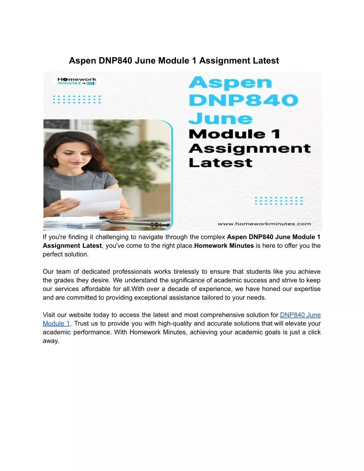 aspen dnp840 june module 1 assignment latest