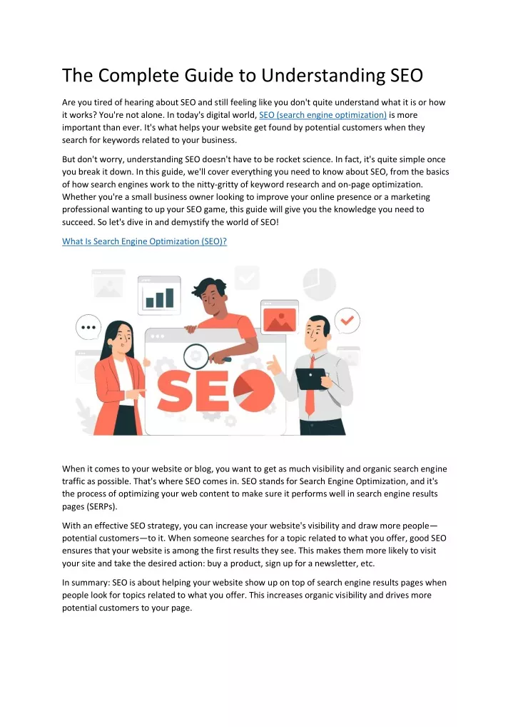 the complete guide to understanding seo