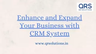 enhance and expand your business with crm system