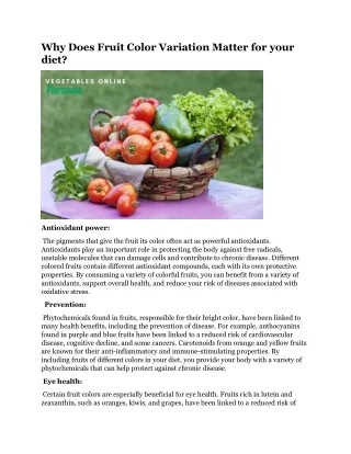 why does fruit color variation matter for your