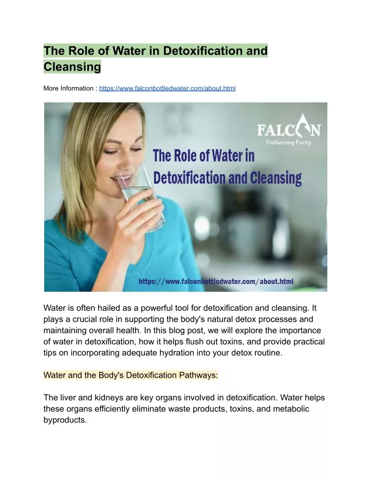 the role of water in detoxification and cleansing