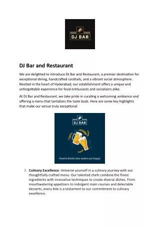 DJ Bar and Restaurant