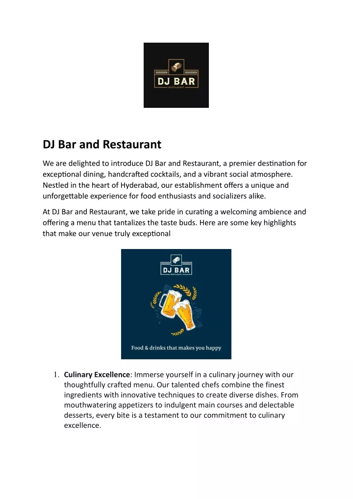 dj bar and restaurant