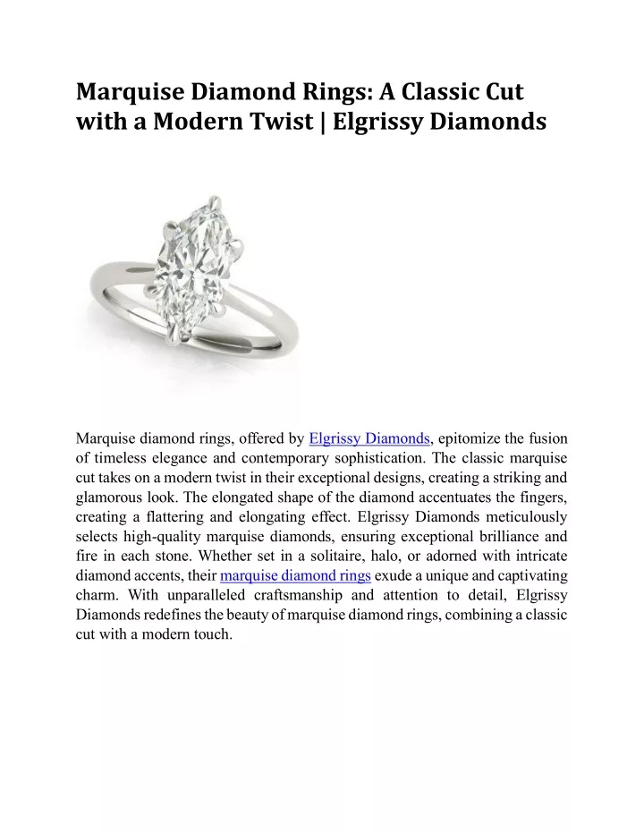 marquise diamond rings a classic cut with