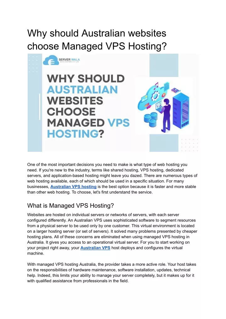 why should australian websites choose managed