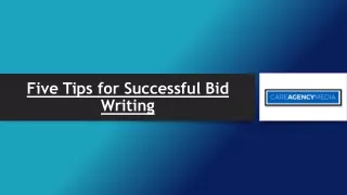 Five Tips for Successful Bid Writing