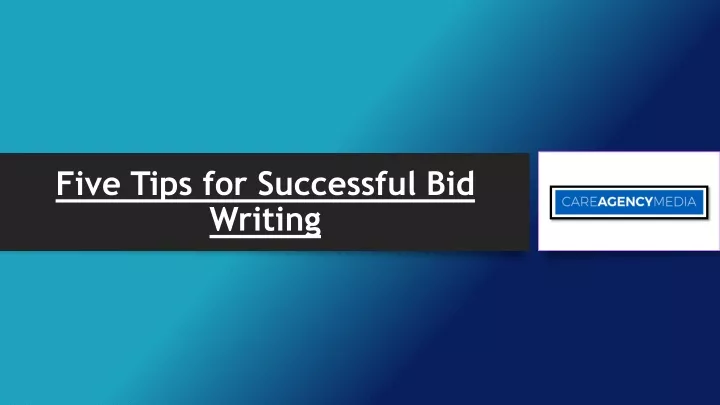 five tips for successful bid writing