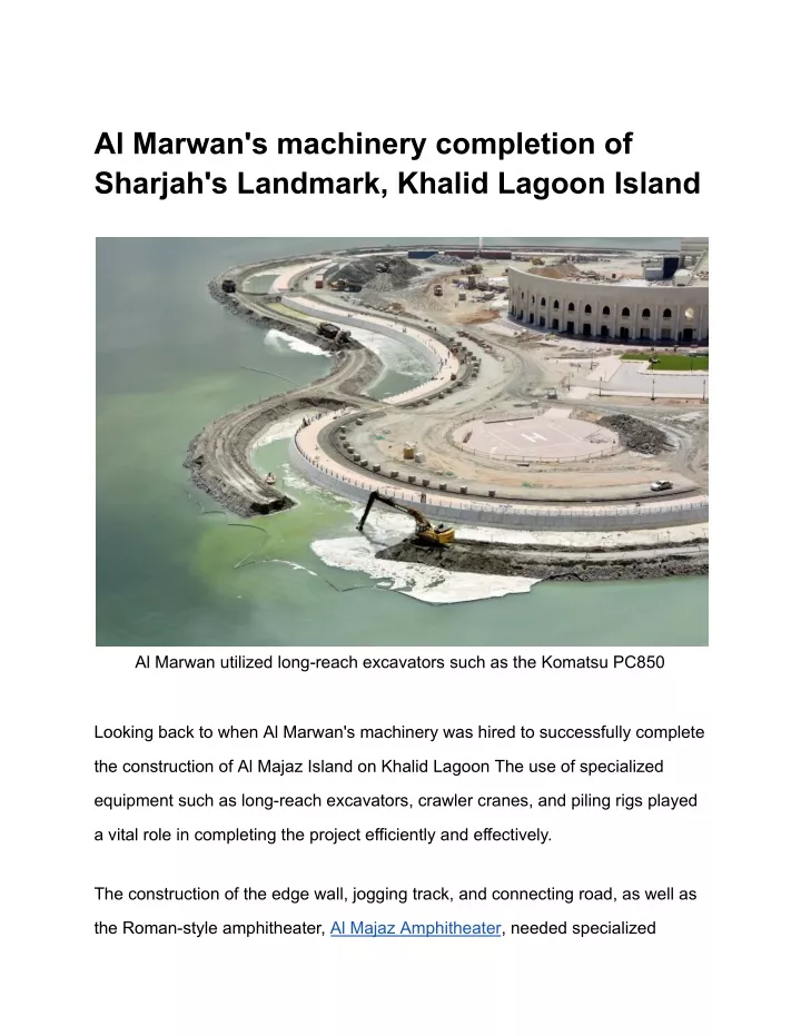 al marwan s machinery completion of sharjah