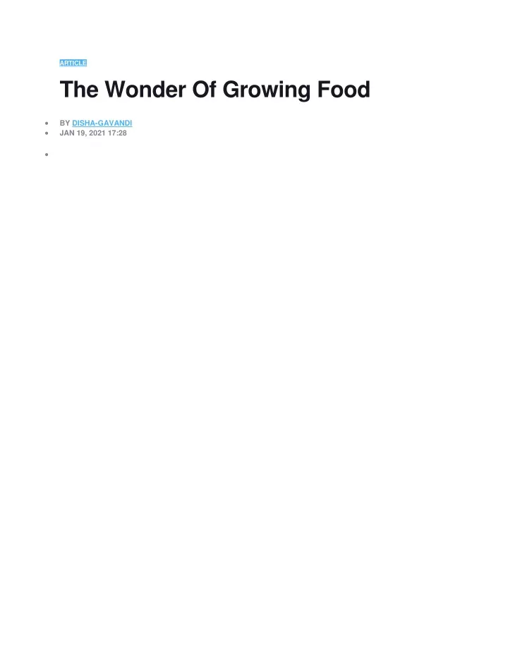 article the wonder of growing food