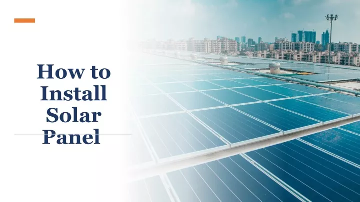 how to install solar panel