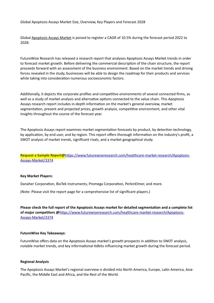 global apoptosis assays market size overview