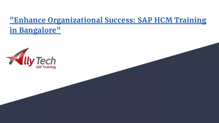 enhance organizational success sap hcm training in bangalore