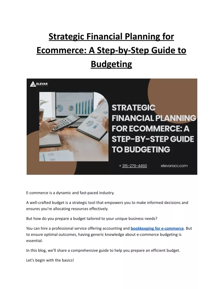 strategic financial planning for ecommerce a step