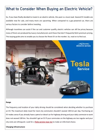 what to consider when buying an electric vehicle