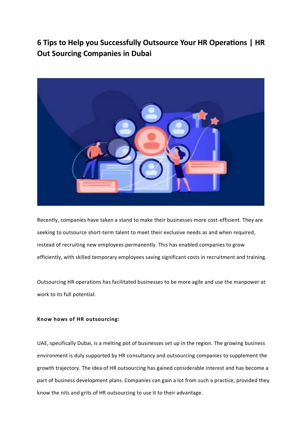 PPT - 6 Tips to Help You Successfully Outsource Your HR Operations ...