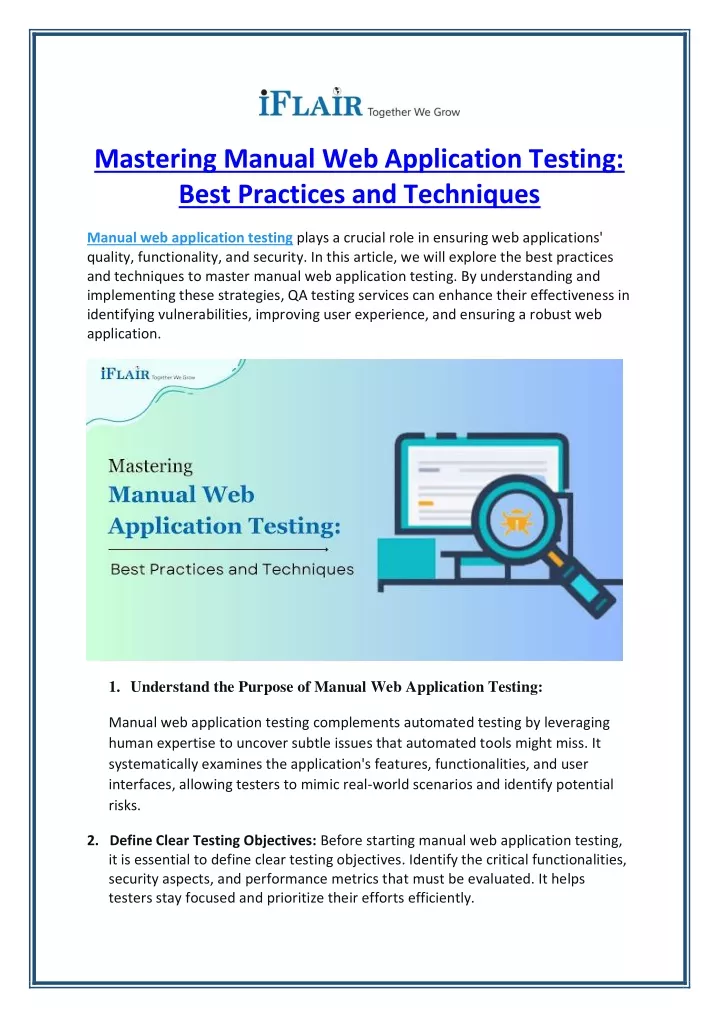 mastering manual web application testing best