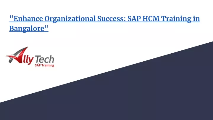 enhance organizational success sap hcm training