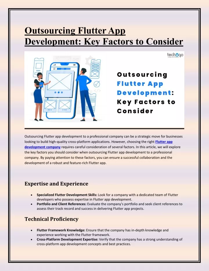 outsourcing flutter app development key factors