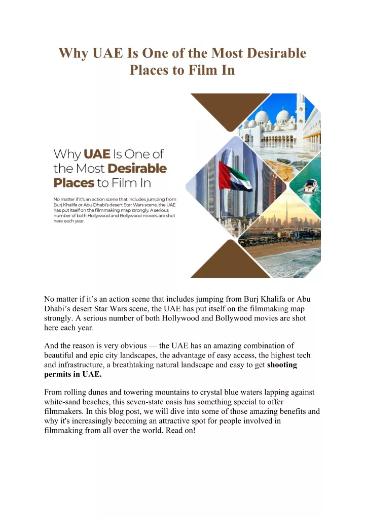 why uae is one of the most desirable places