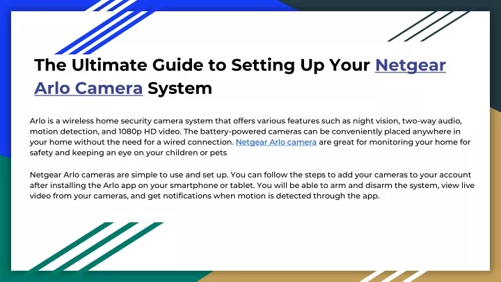 the ultimate guide to setting up your netgear arlo camera system