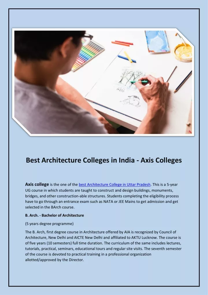best architecture colleges in india axis colleges