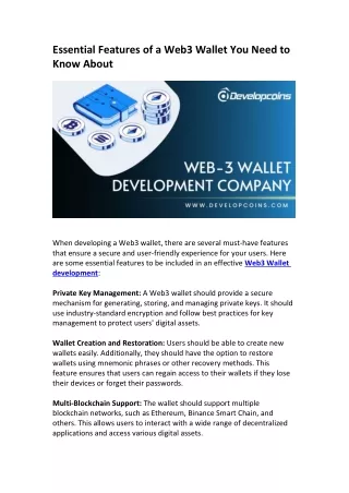 essential features of a web3 wallet you need