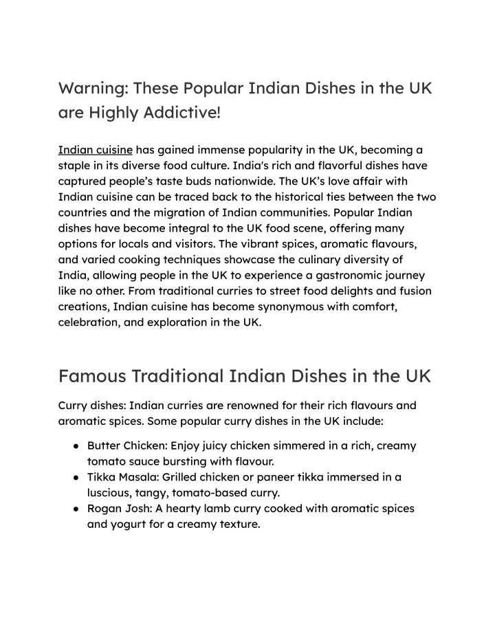 warning these popular indian dishes