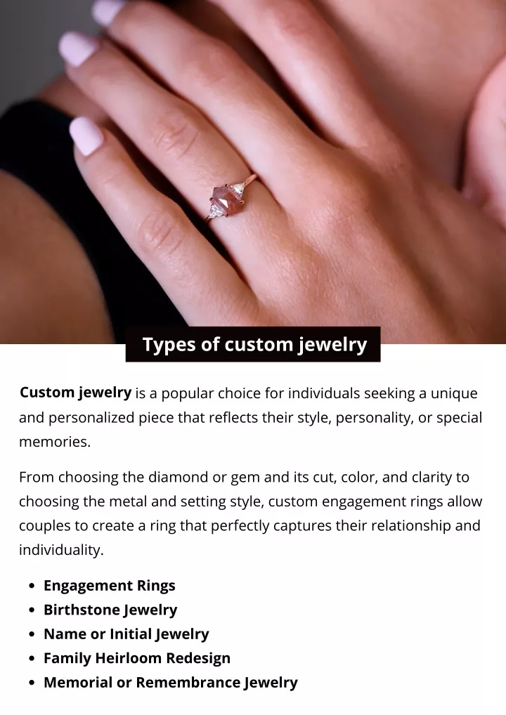 types of custom jewelry