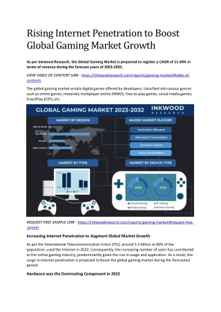 Global Gaming Market Research Report | Forecast 2023-2032