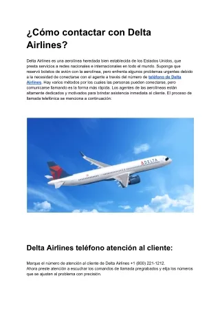 ¿Cómo contactar con Delta Airlines