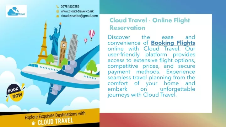 cloud travel online flight reservation discover