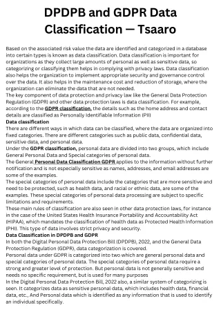 dpdpb and gdpr data classification tsaaro into