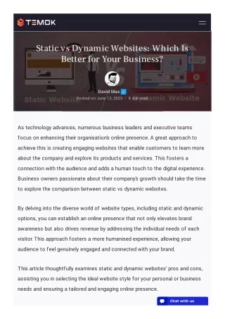 static vs dynamic websites which is better
