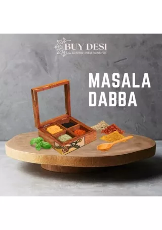 Buy Desi Wooden Masala Dabba Spice Box - Online