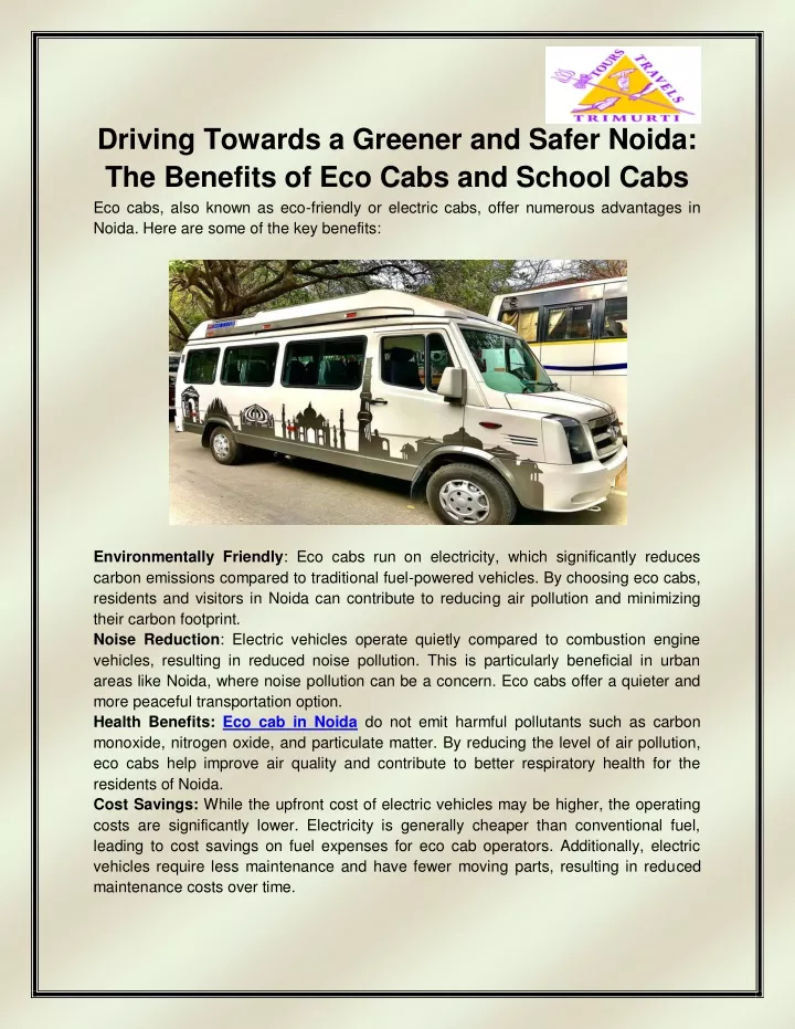 driving towards a greener and safer noida