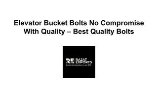 Elevator Bucket Bolts No Compromise with Quality – Best Quality Bolts