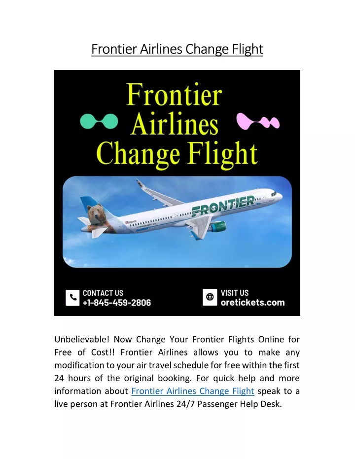 frontier airlines change flight frontier airlines