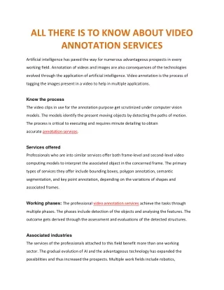 ALL THERE IS TO KNOW ABOUT VIDEO ANNOTATION SERVICES