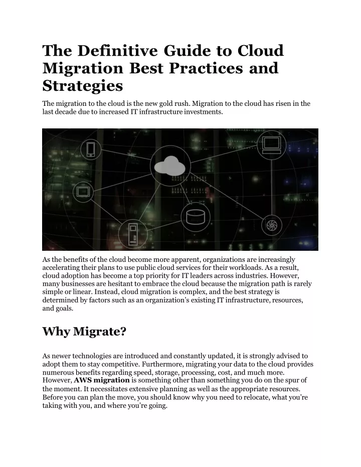the definitive guide to cloud migration best practices and strategies