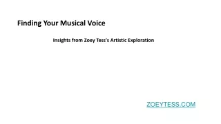 Finding Your Musical Voice: Insights from Zoey Tess's Artistic Exploration