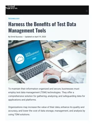 technology harness the bene ts of test data