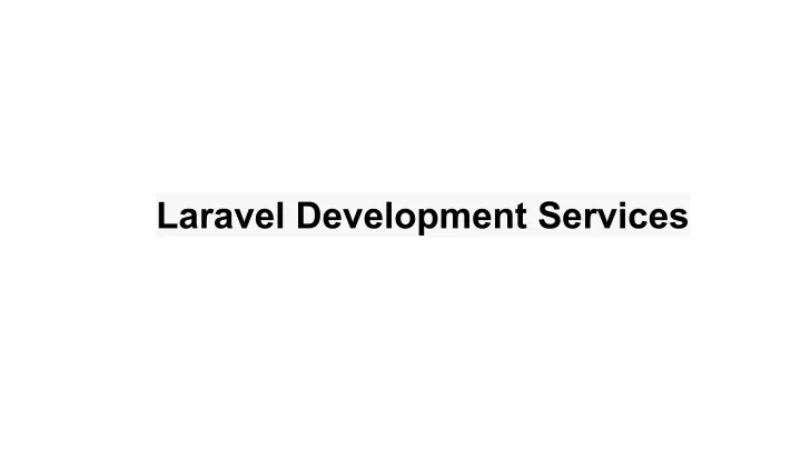 laravel development services